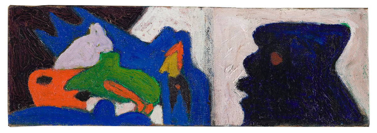 BOB THOMPSON (1937 - 1966) Untitled (Blue Figure in Profile).